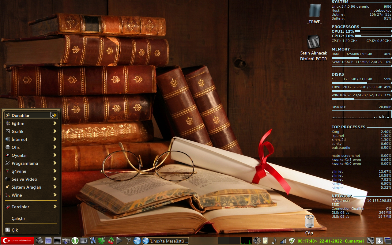 Wood Linux LXDE Teması -2.png